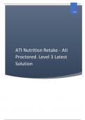 ATI Nutrition Retake - Ati Proctored. Level 3 Latest Solution