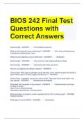 BIOS 242 Final Test Questions with Correct Answers 