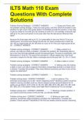 ILTS Math 110 Exam Questions With Complete Solutions