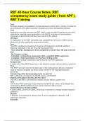 RBT 40 Hour Course Notes, RBT competency exam study guide ( from APF ), RBT Training