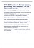 WGU C425 Healthcare Delivery Systems, Regulations, and Compliance Practice Questions & Answers