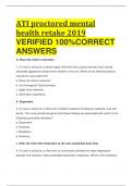 ATI proctored mental health retake 2019 VERIFIED 100%CORRECT  ANSWERS