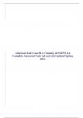 American Red Cross BLS Training LESSONS 1-6 Complete Answered Tests (all correct) Updated Spring 2023.