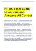 NR599 Final Exam Questions and Answers All Correct 