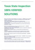 Texas State Inspection 100% VERIFIED  SOLUTIONS