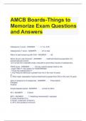 AMCB Boards-Things to Memorize Exam Questions and Answers