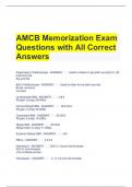 AMCB Memorization Exam Questions with All Correct Answers 