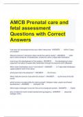 AMCB Prenatal care and fetal assessment Questions with Correct Answers 