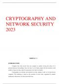 CRYPTOGRAPHY AND NETWORK SECURITY 2023