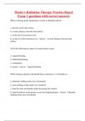 Mosby's Radiation Therapy Practice Board Exam 1 questions with correct answers