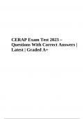 CERAP Exam Test 2023 – Questions With Correct Answers | Latest | Graded A+