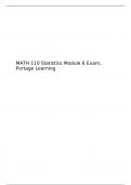 MATH 110 Module 6 Exam 6 Portage Learning Statistics Quiz, MATH 110: Introduction to Statistics, Portage Learning Statistics