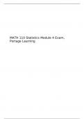 MATH 110 Module 4 Exam 4 Portage Learning Statistics Quiz, MATH 110: Introduction to Statistics, Portage Learning Statistics