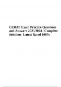 CERAP Exam Practice Questions and Answers 2023/2024 | Complete Solution | Latest Rated 100%