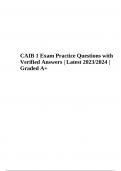 CAIB 1 Exam Practice Questions with Verified Answers | Latest 2023/2024 | Graded A+