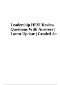 Leadership HESI Review Questions With Answers | Latest Update | Graded A+