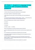 ATI TEAS 7 - English & Language Usage Questions with complete solutions, graded A+