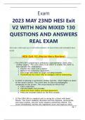 2023 MAY 23ND HESI Exit V2 WITH NGN MIXED 130 QUESTIONS AND ANSWERS REAL EXAM2023 MAY 23ND HESI Exit V2 WITH NGN MIXED 130 QUESTIONS AND ANSWERS REAL EXAM