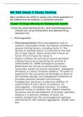 NR 566 Week 5 Study Outline / NR566 Week 5 Study Outline(New, 2022/2023): Advanced Pharmacology for Care of the Family: Chamberlain College of Nursing