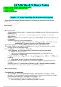 NR 566 Week 5 Study Guide / NR566 Week 5 Study Guide(New, 2022/2023): Advanced Pharmacology for Care of the Family: Chamberlain College of Nursing