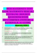   HESI MATERNITY TEST BANK MATERNITY HESI 1&2 TESTBANK (2019/2023) |QUESTIONS WITH 100%VERIFIED ANSWERS & RATIONALE, A+ GUIDE.                      Maternity HESI 1 