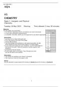 AQA  AS CHEMISTRY Paper 1 Inorganic and Physical Chemistry MAY 2023