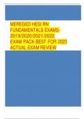 MEREGED HESI RN FUNDAMENTALS EXAMS- 2019/2020/2021/2022 EXAM PACK-BEST FOR 2023 ACTUAL EXAM REVIEW