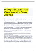 WGU patho D236 Exam Questions with Correct Answers 