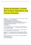 Texas Auctioneer License Part 2 Exam Questions and Correct Answers 