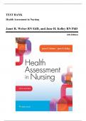 Test Bank - Health Assessment in Nursing, 6th Edition (Weber, 2018), Chapter 1-34 | All Chapters