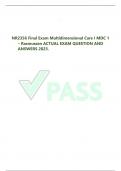 NR2356 Final Exam Multidimensional Care I MDC 1 – Rasmussen ACTUAL EXAM QUESTION AND ANSWERS 2023. 	