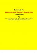 Test Bank - Maternity and Women's Health Care  12th Edition By Deitra Leonard Lowdermilk, Shannon E. Perry, Mary Catherine Cashion, Ellen Olshansky, Kathryn Rhodes Alden | Chapter 1 – 37, Latest Edition|  