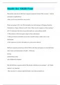 Health Sci 1002B Final | 197 Questions with 100% Correct Answers | Verified | 43 Pages