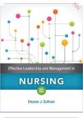 TEST BANK FOR EFFECTIVE LEADERSHIP AND MANAGEMENT IN NURSING 9TH EDITION ELEANOR J.SULLIVAN