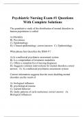 Psychiatric Nursing Exam #1 Questions With Complete Solutions