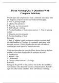 Psych Nursing Quiz 9 Questions With Complete Solutions