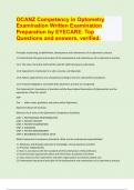 OCANZ Competency in Optometry  Examination Written Examination  Preparation by EYECARE. Top  Questions and answers, verified.