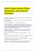 Gold Coast school Exam Questions and Correct Answers 