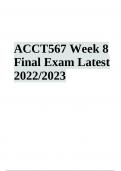 ACCT567 Week 8 Final Exam Latest 2022/2023