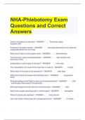 NHA-Phlebotomy Exam Questions and Correct Answers 