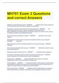 MH701 Exam 3 Questions and correct Answers 