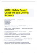 MH701 Safety Exam 1 Questions and Correct Answers 