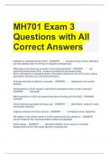 MH701 Exam 3 Questions with All Correct Answers