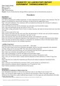 CHEM 103 Chemistry Lab Report 4  Thermochemistry (Portage learning) 2023