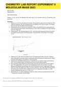 CHEMISTRY (CHEM 103) LAB REPORT EXPERIMENT 8 MOLECULAR MASS 2023