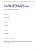 Med-Surg 1140 FINAL EXAM QUESTIONS & ANSWERS 2023/2024