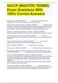 IACCP (MASTER TERMS) Exam Questions With 100% Correct Answers