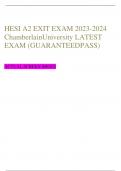 HESI A2 EXIT EXAM 2023-2024  ChamberlainUniversity LATEST EXAM (GUARANTEED PASS)            ACTUAL SCREEN SHOTS 