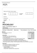 AQA AS PSYCHOLOGY Paper 1 MAY 2023 QUESTION PAPER - Introductory topics in psychology