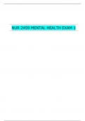 NUR 2459 MENTAL HEALTH EXAM 1| VERIFIED SOLUTION